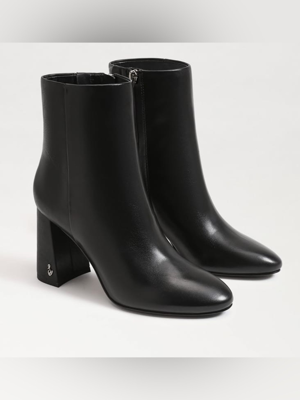 NEW SAM EDELMAN SIGNATURE COLLECTION DONNA BLACK LEATHER BOOTIES 8 - Picture 2 of 13